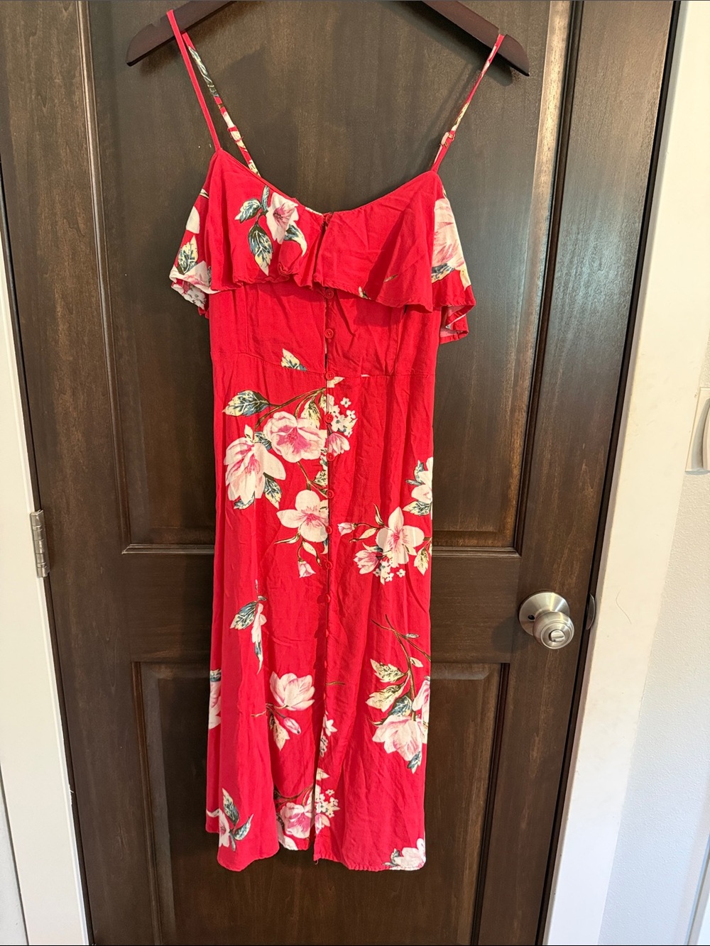 Band of Gypsies Red Floral Spaghetti Strap Romper